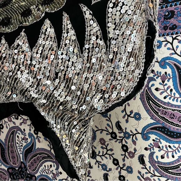 Vintage butterfly sequin silk top y2k - Picture 6 of 6